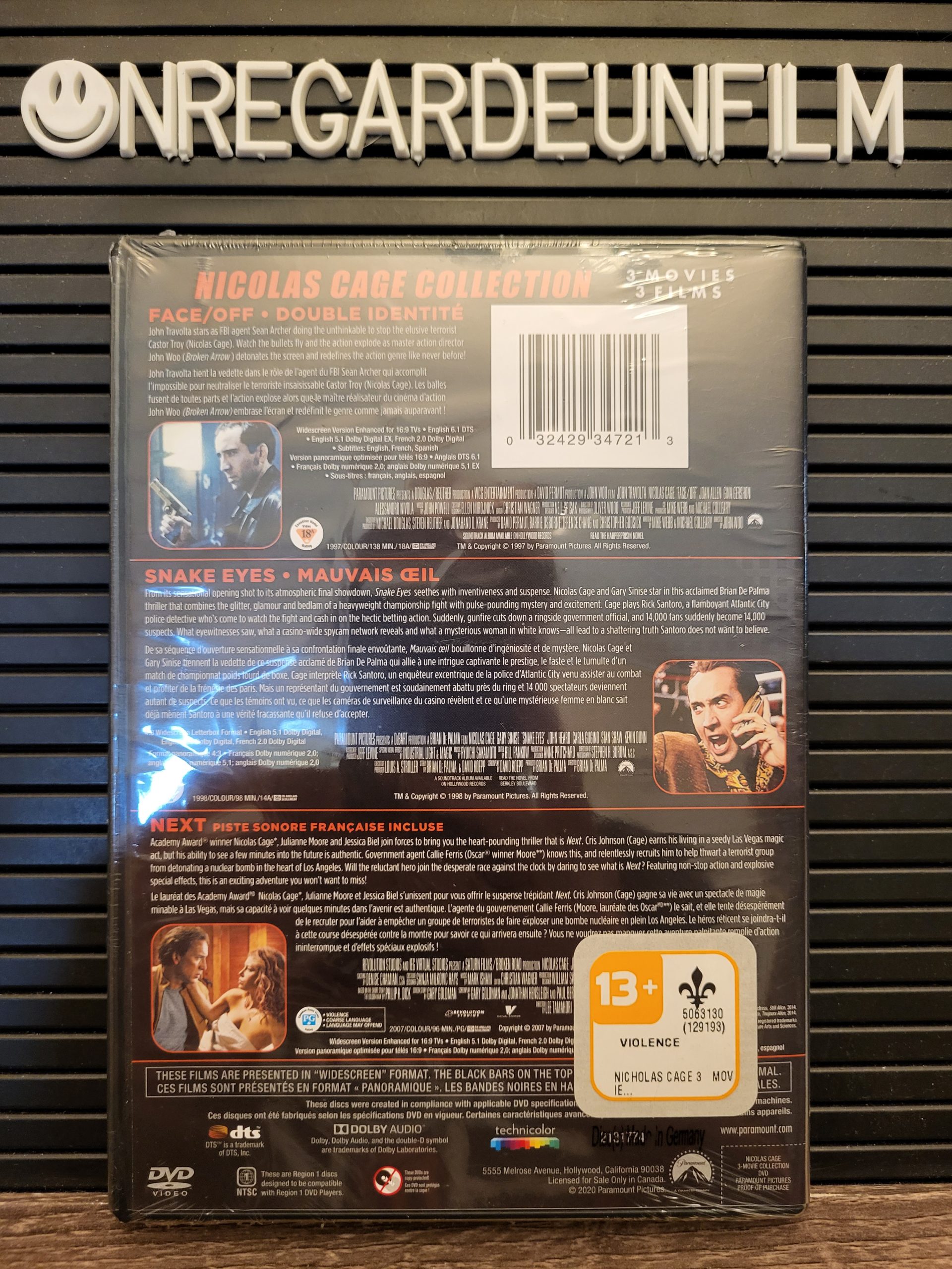 NICOLAS CAGE COLLECTION
Double Identité & Mauvais Oeil & Next / Face/Off (1997) & Snake Eyes (1998) & Next (2007) – Image 2