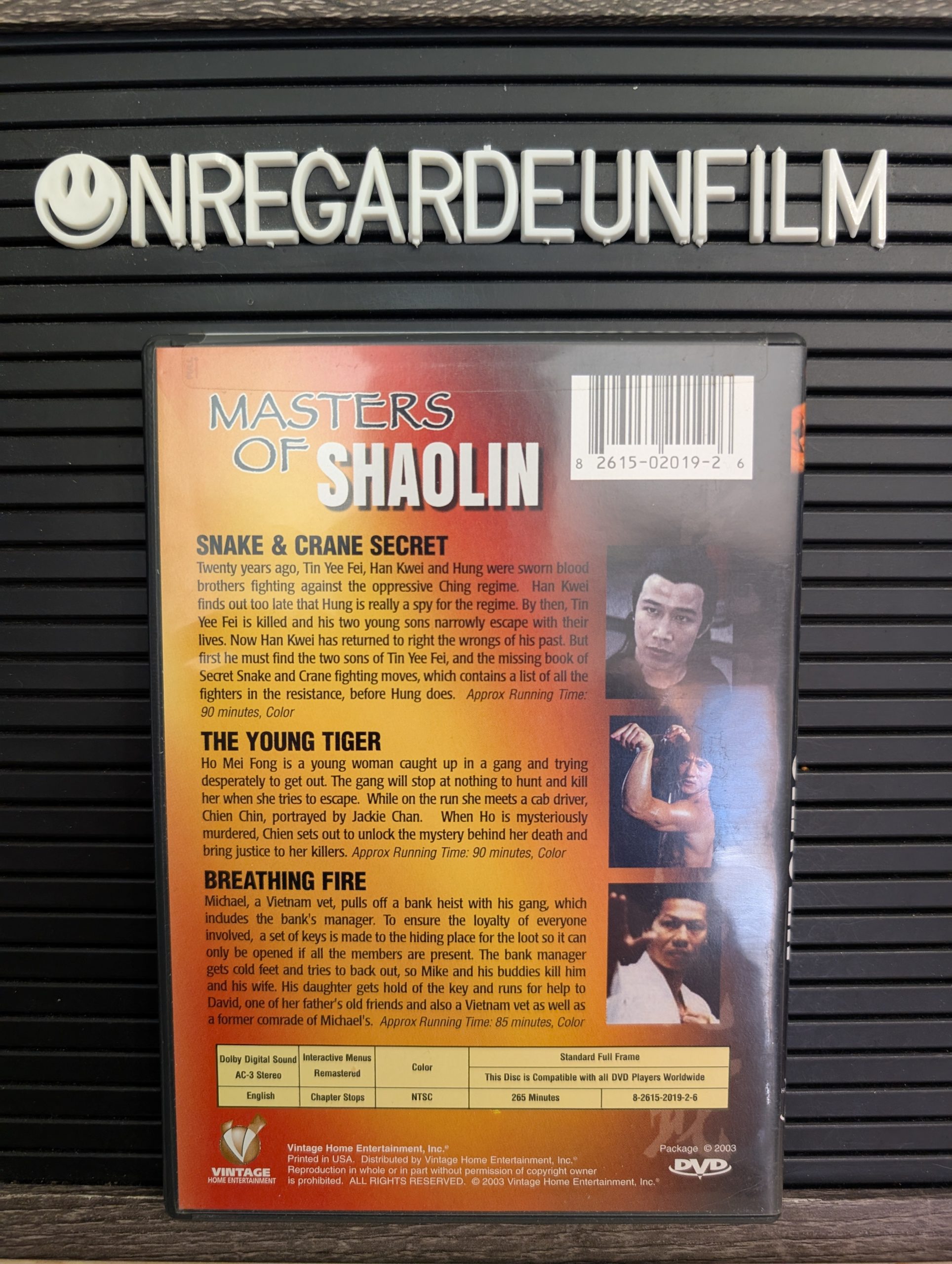 MASTERS OF SHAOLIN
Snake & Crâne Secret (1976) & The Young Tiger (1980) & Breathing Fire (1991) – Image 2