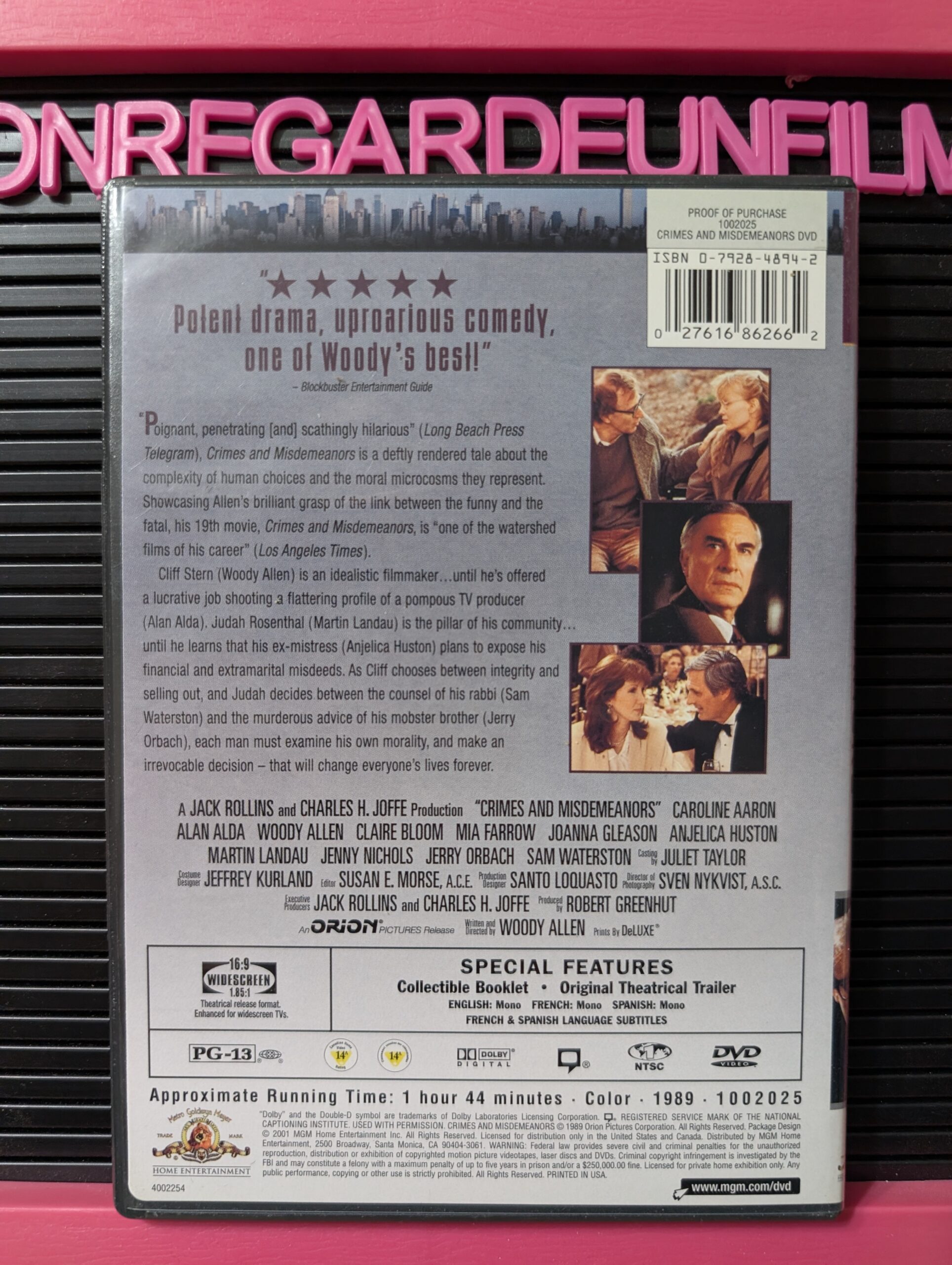 Crimes et Délits / Crimes and Misdemeanors (1989) {Zone 2} – Image 2